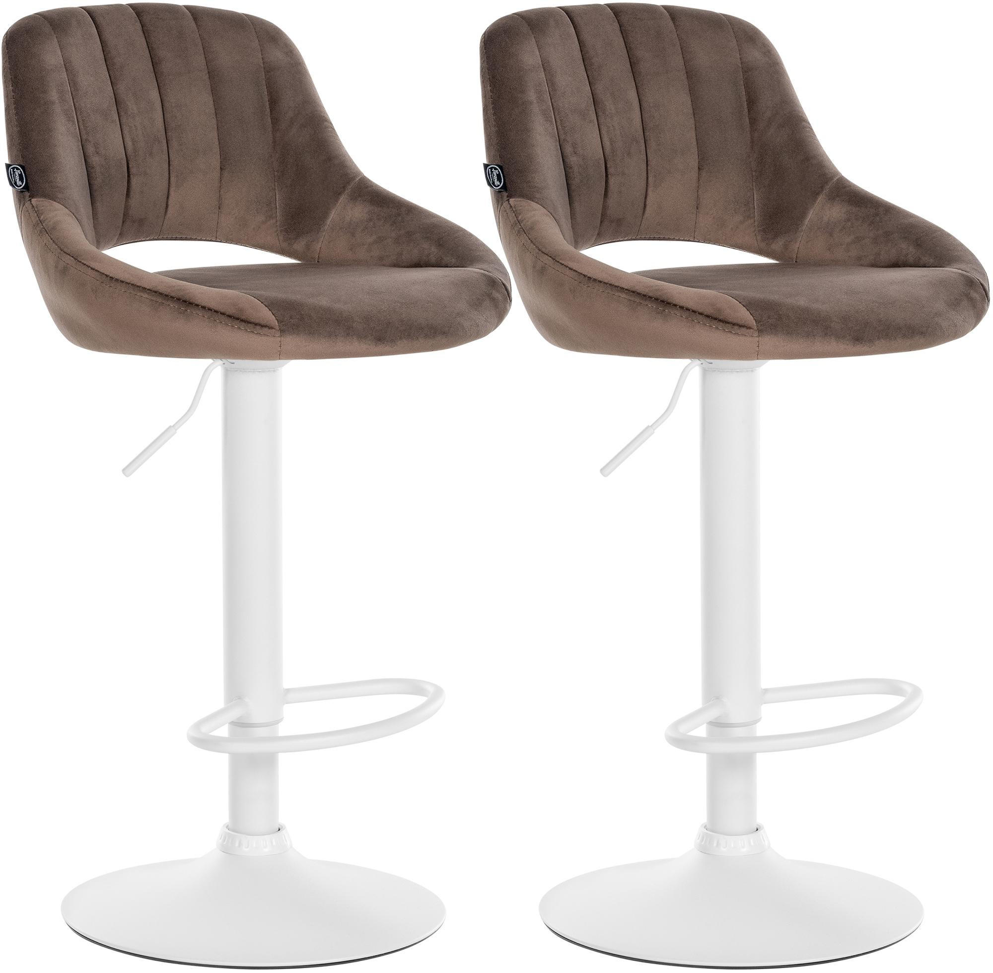 BARHOCKER 2 Samt Braun - Weiß/Braun, Textil (47/85/48cm) - CLP