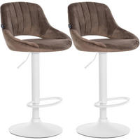 BARHOCKER 2 Samt Braun - Weiß/Braun, Textil (47/85/48cm) - CLP