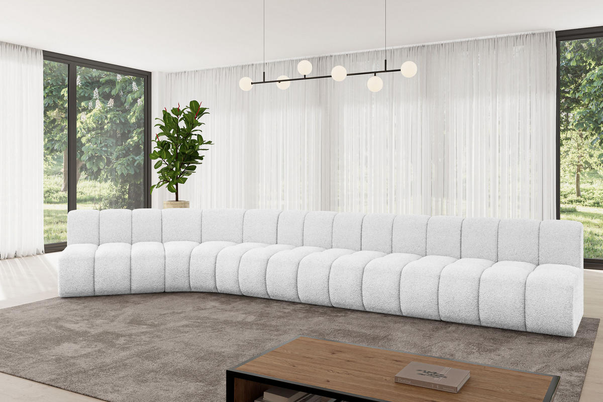 ECKSOFA modulares Sofa Montra-L3 - 472x174x70 cm Weiß - Weiß, Holzwerkstoff/Textil (472/174cm) - ALTDECOR