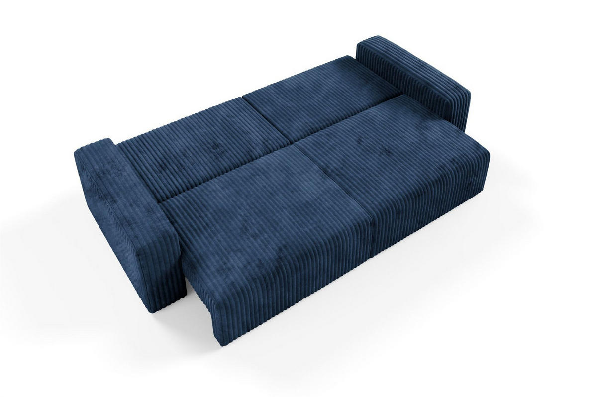 SCHLAFSOFA Natalia - Dunkelblau, Holzwerkstoff/Textil (252/85/105cm) - Fun Möbel