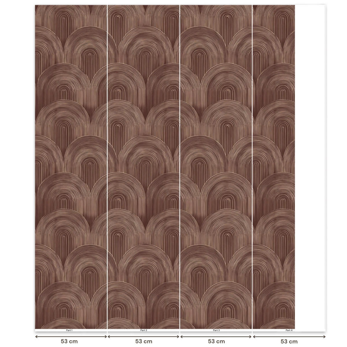 TAPETE - Rhythmic - Aufschlag - Braun - 180x220 cm - Dunkelbraun, Papier (180/220cm) - OnlyWow