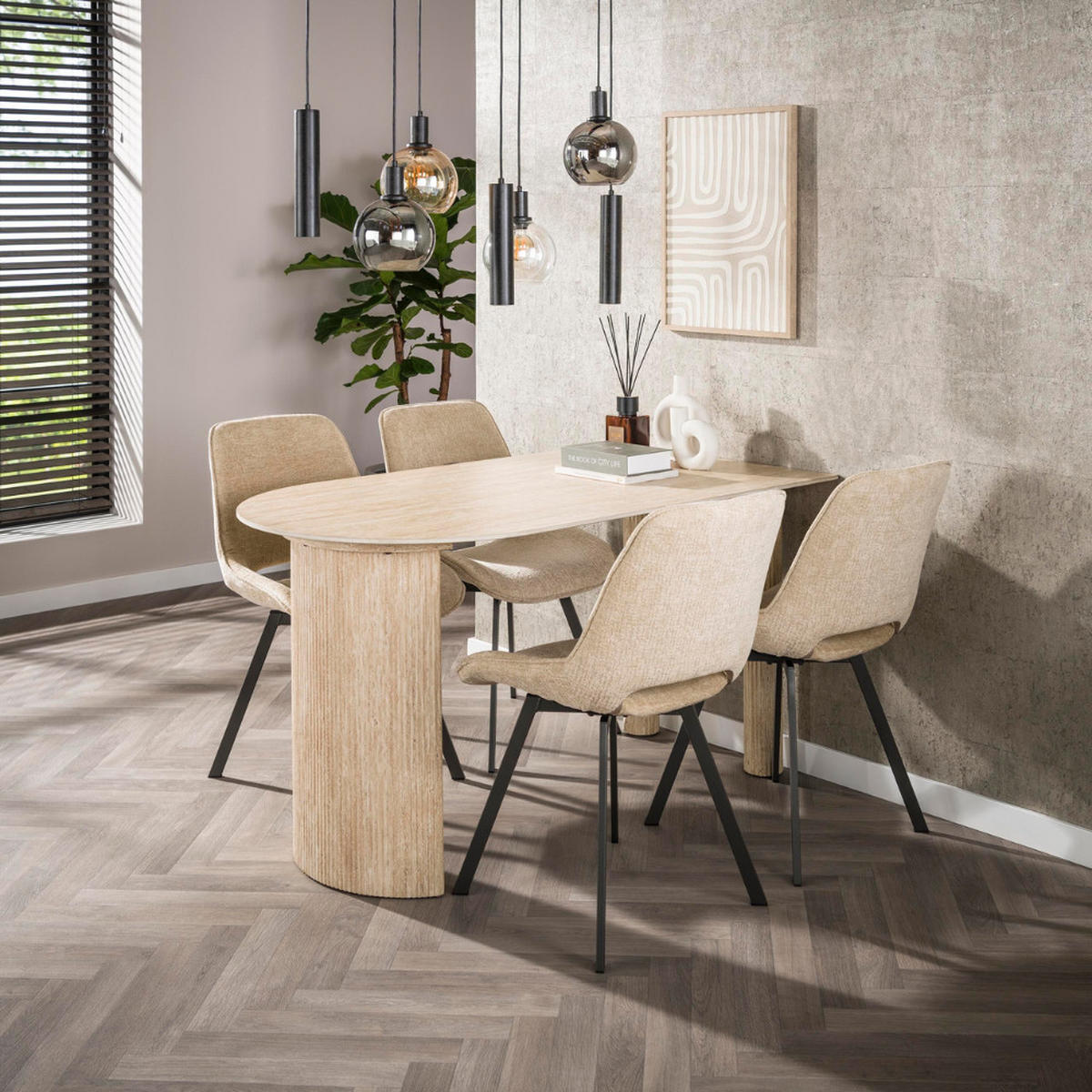 ESSTISCH ROMANO PARETE Beige Platzsparender Anstelltisch - Beige, Keramik (140/80/77cm) - alesvelt