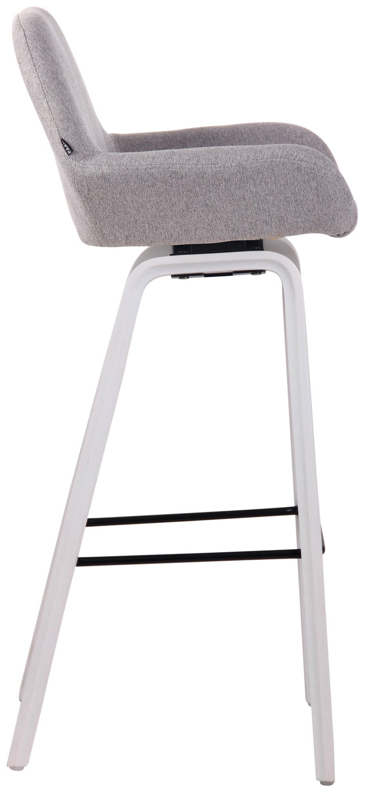 BARHOCKER Stoff grau - Weiß/Grau, Holz/Textil (52/103/51cm) - CLP