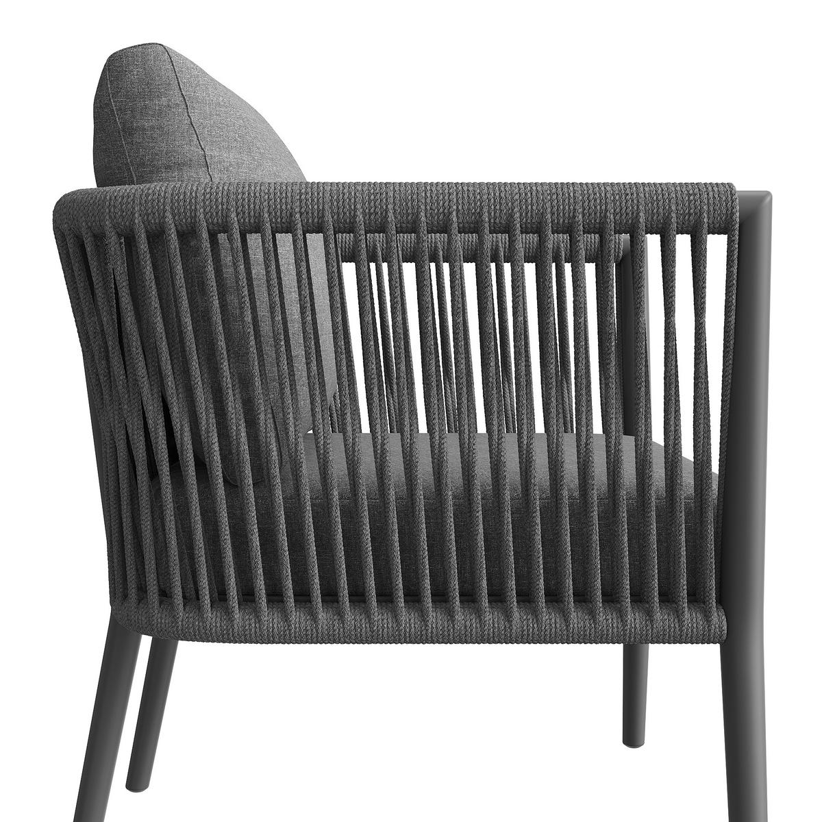 LOUNGESET Modular 5-6 Personen Grau 6-tlg. PE-Rattan - Grau, Metall - FLIEKS