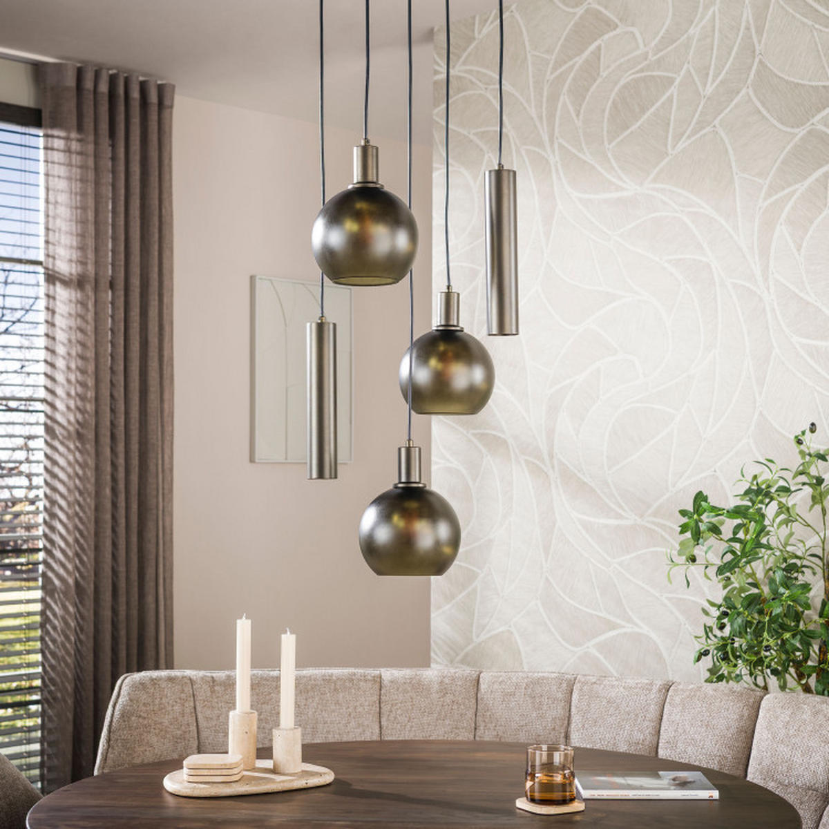 HÄNGELEUCHTE Orla Braun 50/50/150 cm - Braun, Textil (50/50/150cm) - Hoyz Collection