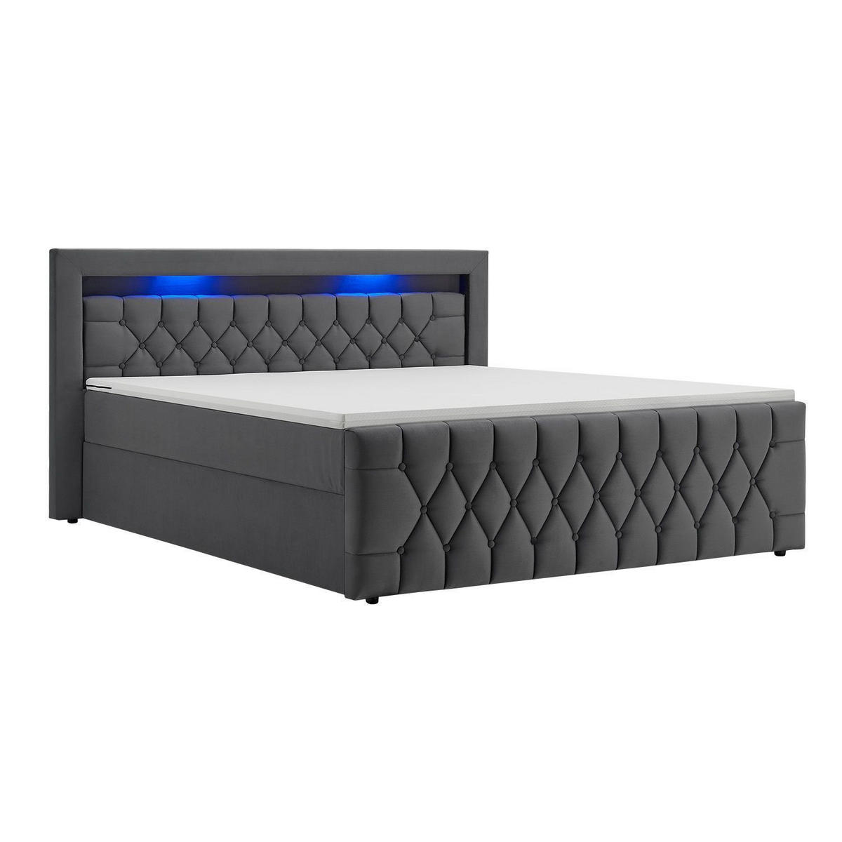 BOXBETT Leona Grau Samt 140x200 cm - Grau, Textil (140/200cm) - Juskys