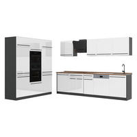 KUCHYŇSKÝ KOUT R-Line, Bílá vysoký lesk/Antracit, 180 cm pracovná doska Dub Goldkraft - antracitová/vysoce lesklá bílá, kompozitní dřevo (180/206.8/60cm) - Vicco