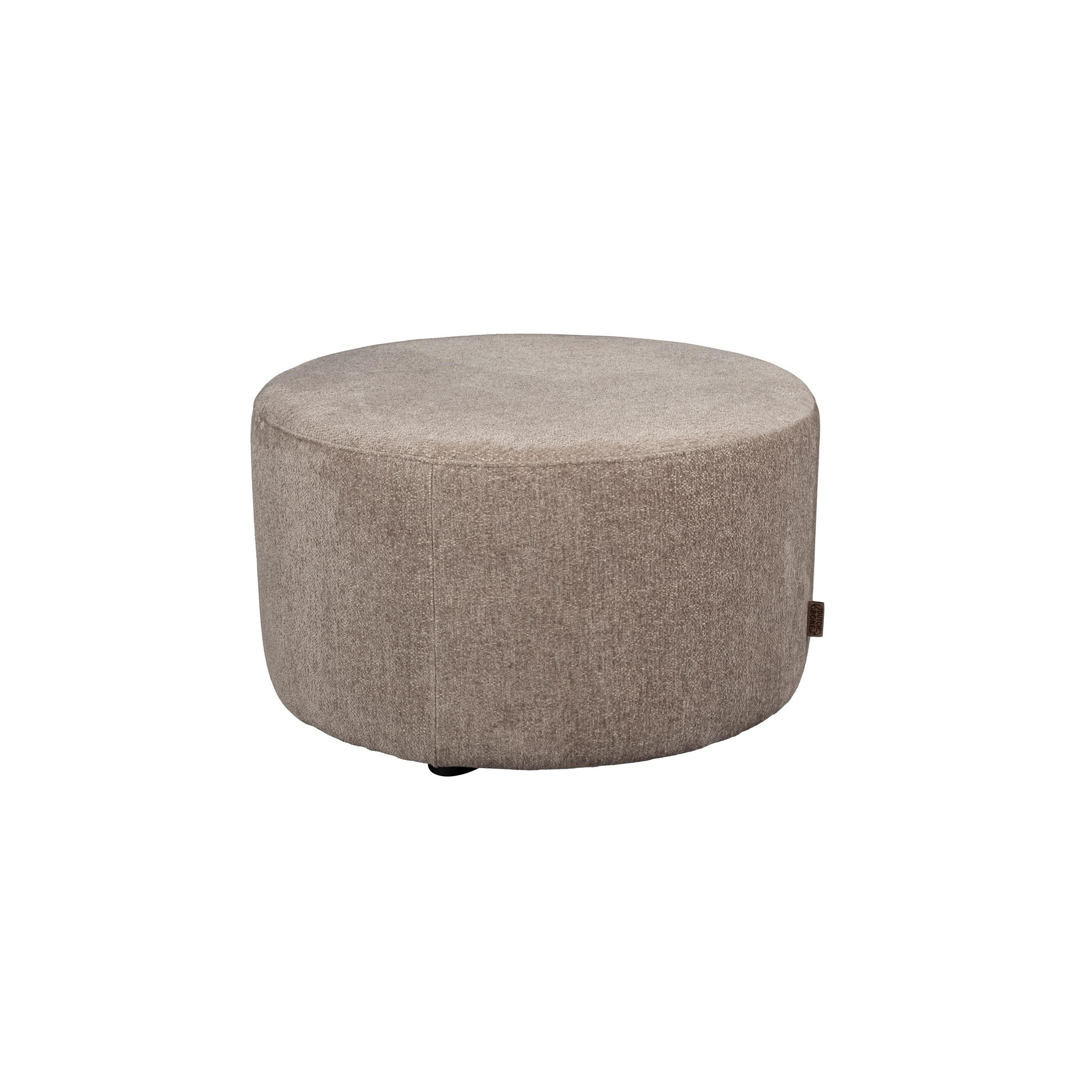 SITZHOCKER Rocca Cappuccino Braun - Pastellblau/Braun, Textil (70/40/70cm) - Dutchbone