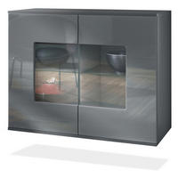 KOMMODE Grömitz Grau Hochglanz - Grau, Holzwerkstoff (92.5/73.5/35cm) - Vladon