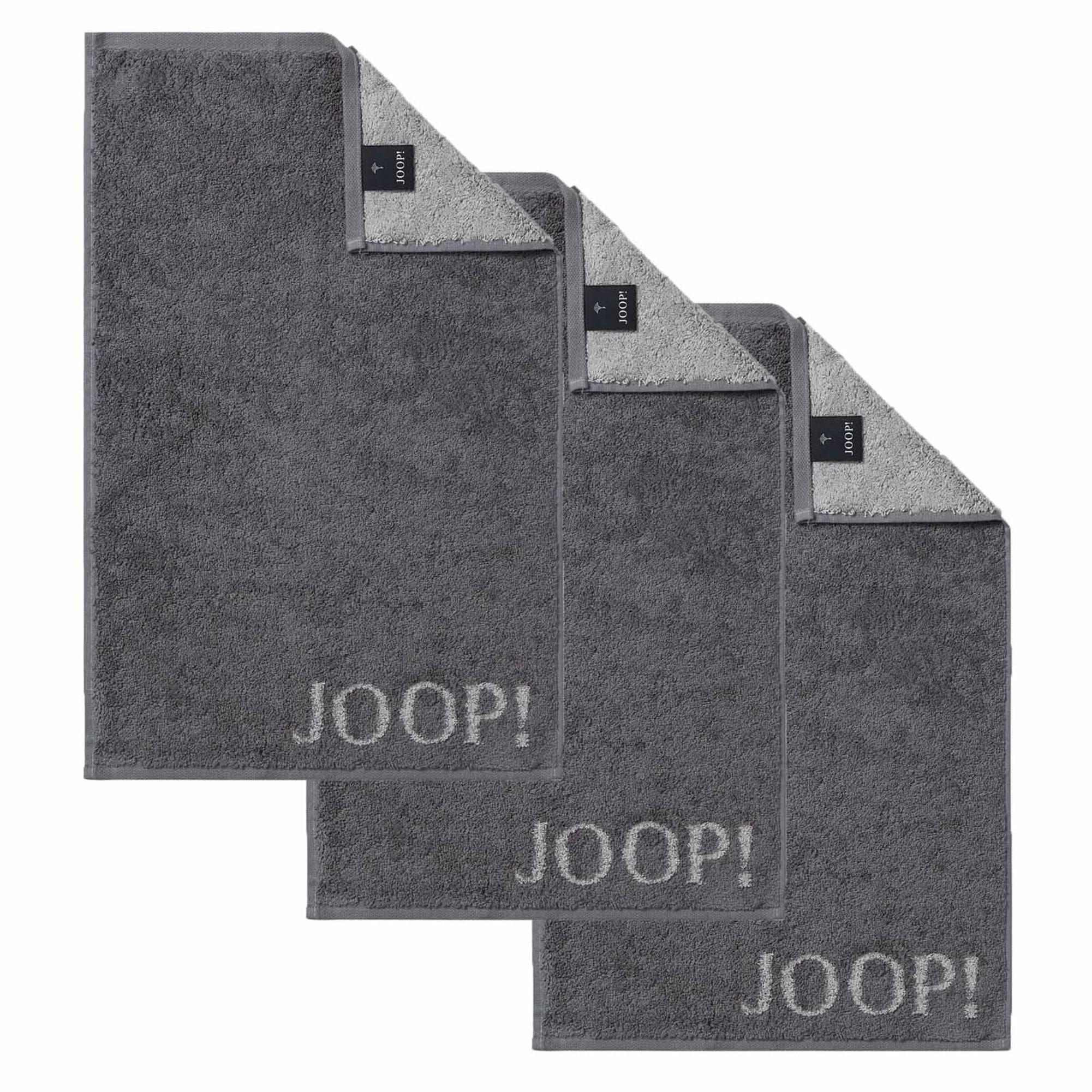 GÄSTETUCH Unisex Classic Frottier Anthrazit 3er Pack Baumwolle - Anthrazit, Textil (30/50cm) - Joop!
