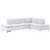 ECKSOFA mit Ottomane rechts Kaye Bezug Veloursstoff Metallfuß verchromt / creme - Weiß, Kunststoff (270/190cm) - 58aufmkessel