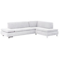 ECKSOFA mit Ottomane rechts Kaye Bezug Veloursstoff Metallfuß verchromt / creme - Weiß, Kunststoff (270/190cm) - 58aufmkessel