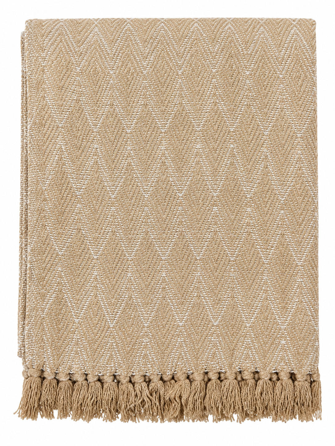 WOHNDECKE Baumwolle 130x180 cm mit Fransen – Zeitloses Design & weich - Rosa, Naturmaterialien (130/180cm) - AU Maison