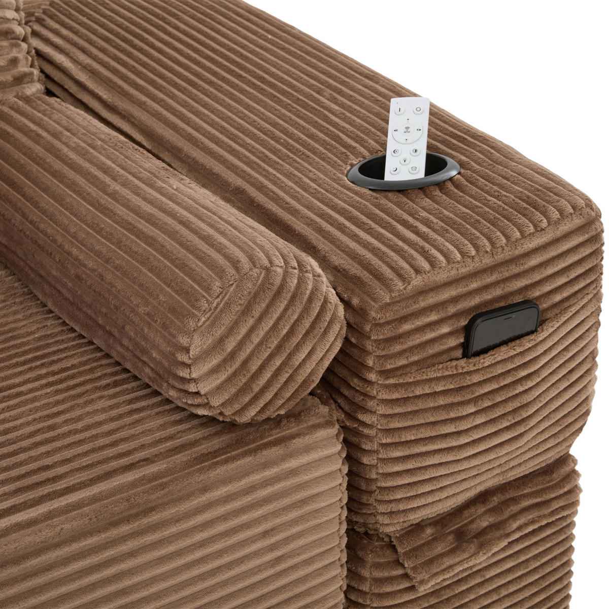 SCHLAFSOFA DE-33817 mit Federkern und Memory-Schaum Braun - Braun, Textil (180/80/98cm) - ComfortXL