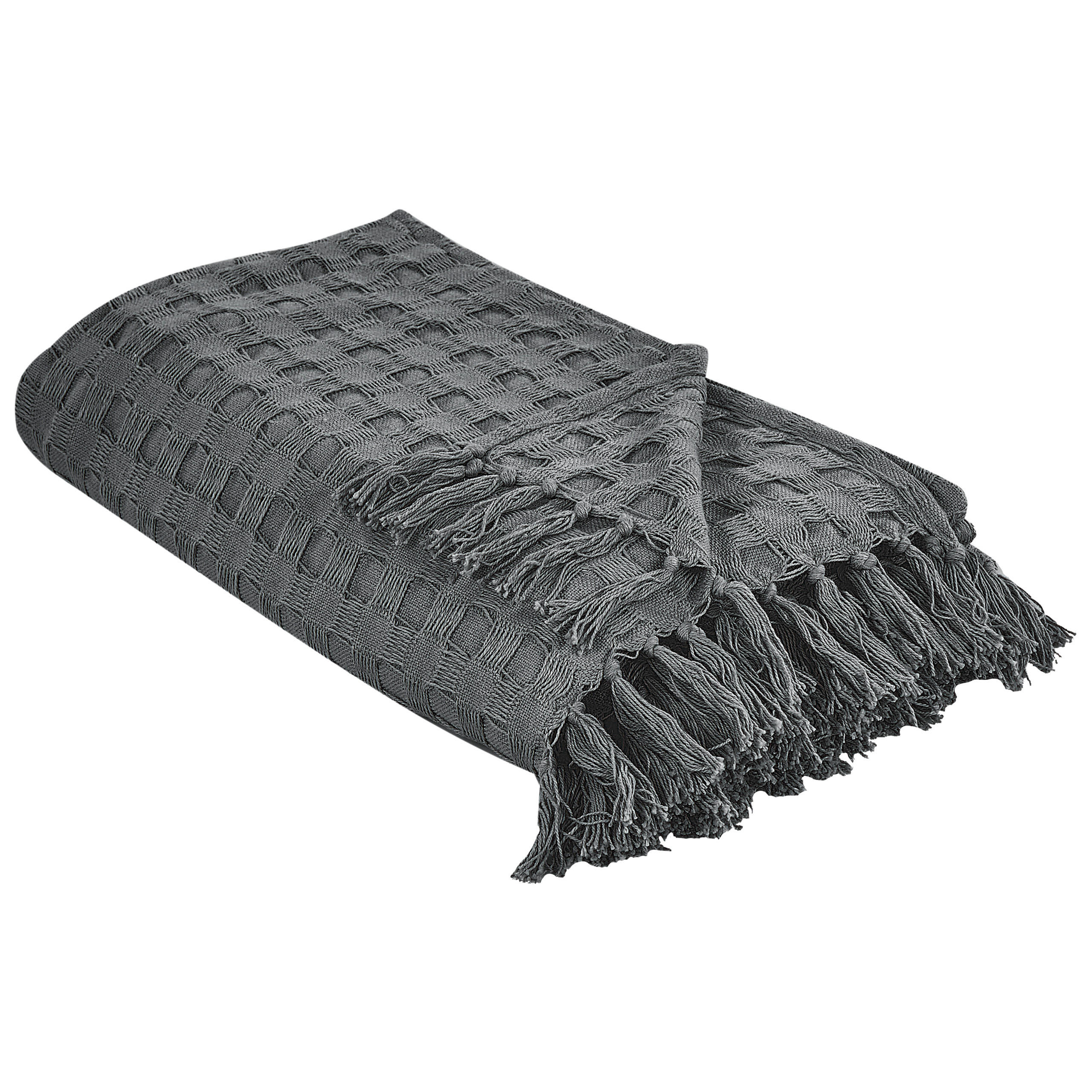 TAGESDECKE Grau 150 x 200 cm Bere - Schieferfarben, Textil (200/220cm) - Beliani