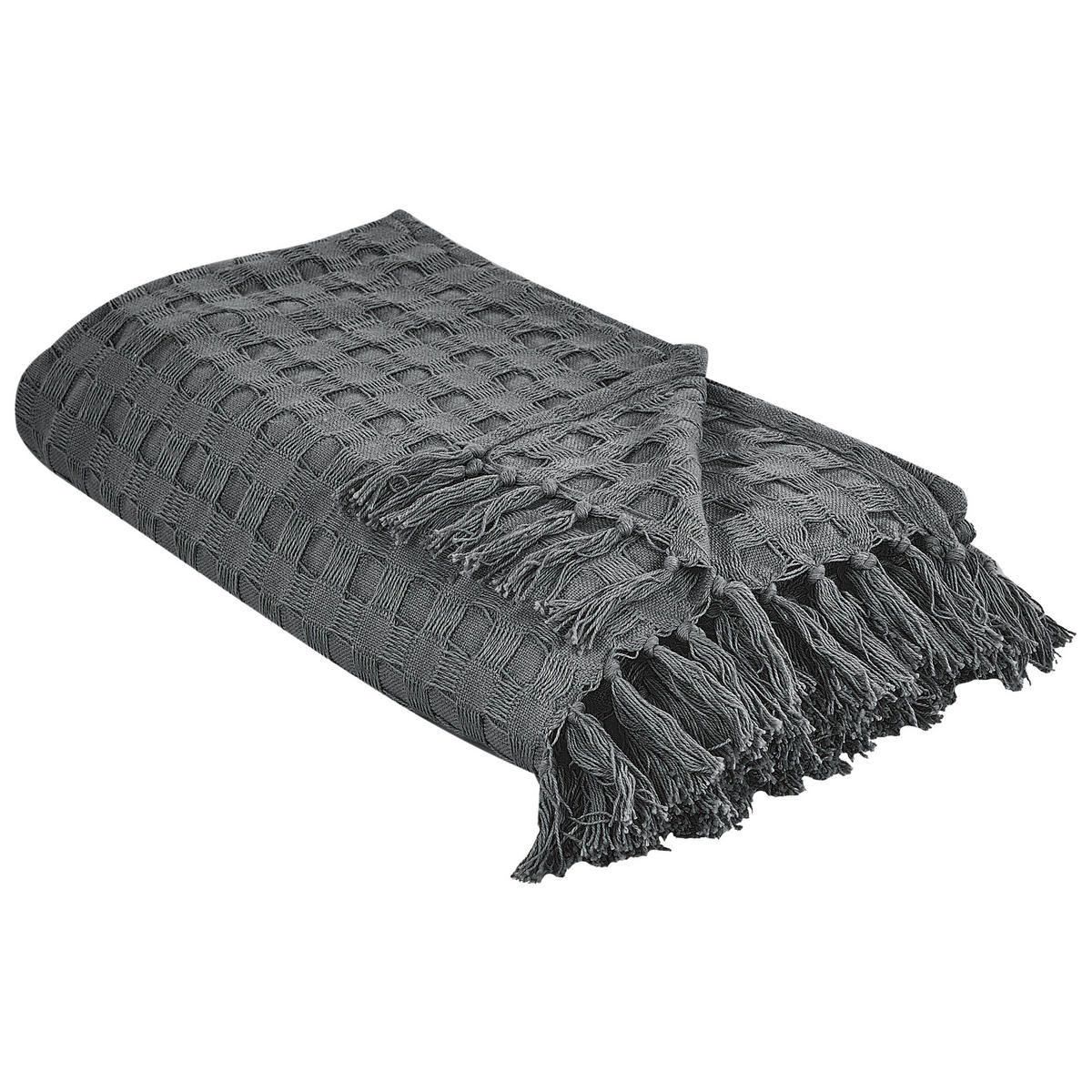 TAGESDECKE Grau 220 x 240 cm Bere - Schieferfarben, Textil (220/240cm) - Beliani