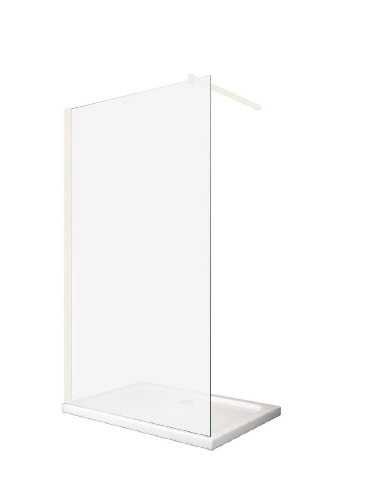 WALK-IN-DUSCHWAND 90 × 200 cm – Satiniertes ESG-Sicherheitsglas – Weiß - Weiß, Glas (10/90/200cm) -  Glaswerk Westfalen