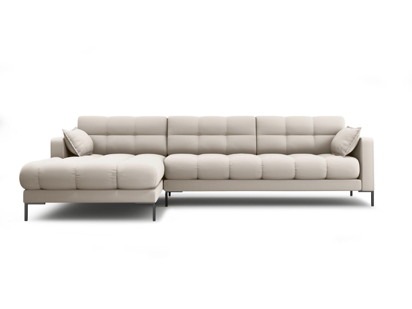 ECKSOFA links Mamaia aus strukturiertem Stoff beige 5 Sitzplätze - Beige, Textil (185/293cm) - Micadoni