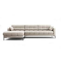 ECKSOFA links Mamaia aus strukturiertem Stoff beige 5 Sitzplätze - Beige, Textil (185/293cm) - Micadoni