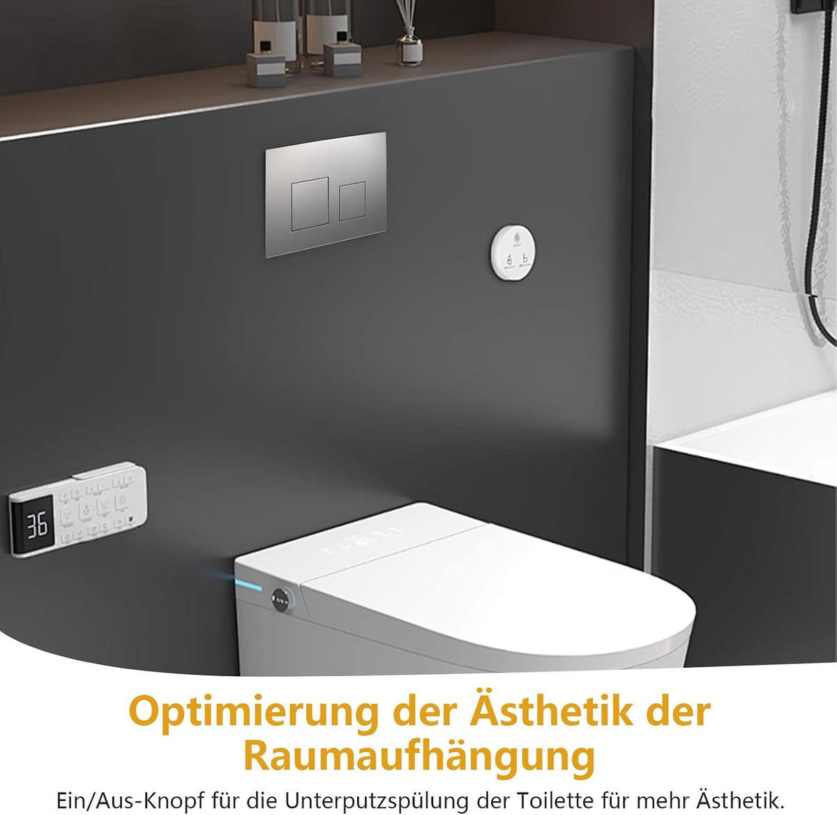 WC-SPÜLTASTE – Kompatibel mit Geberit Sigma 01, 20, 30 und UP300/320 Spülkästen – Silber - Silberfarben, Metall (30.8/5.5/15.5cm)