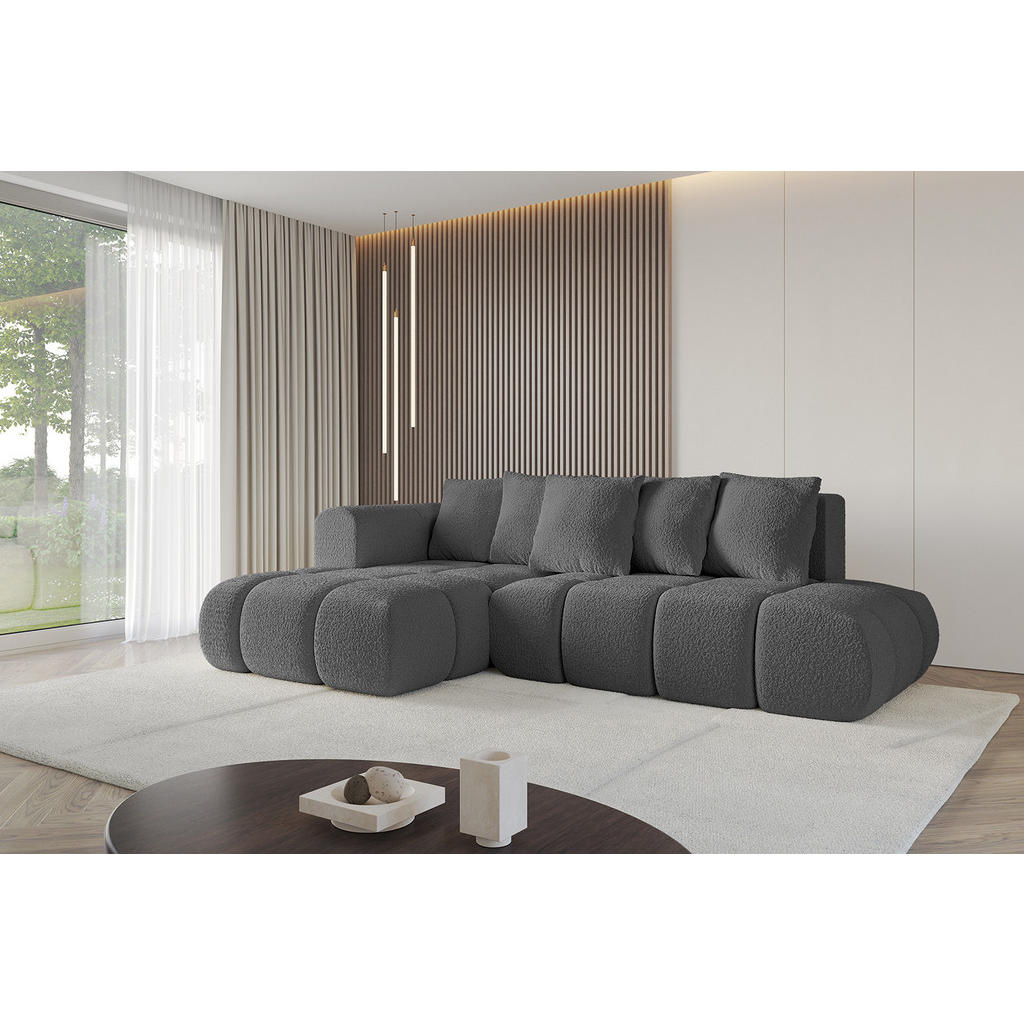 Thumbnail - Altdecor Ecksofa, Grau, Textil, 4-Sitzer, L-Form, Ottomane links, 289x180 cm, Wohnzimmer, Sofas & Couches, Wohnlandschaf...