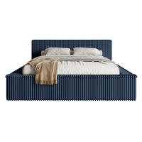 POLSTERBETT AFFOLIO Dunkelblau 180x200 cm - Schwarz/Dunkelblau, Holz/Textil (180/200cm) - Selsey