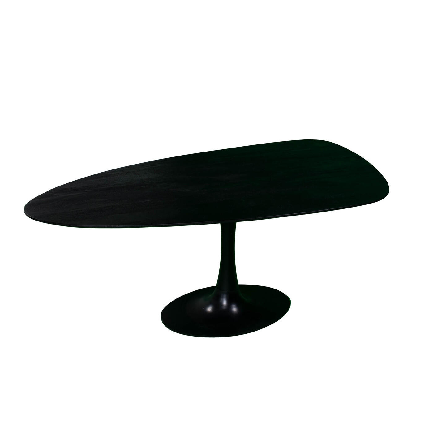 DREIECKIGER Esstisch aus Mangoholz 200x120cm, schwarz - Schwarz, Holz (200/120/76cm) - Giga Meubel