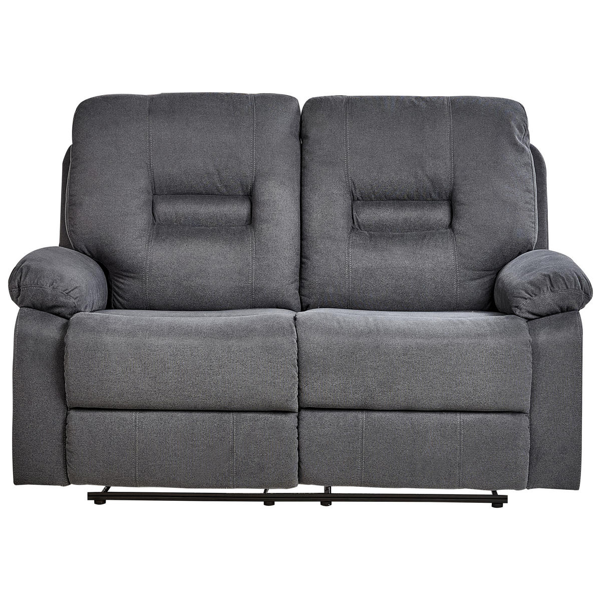 SOFA manuell verstellbar 2-Sitzer Stoff Graphitgrau Bergen - Graphitfarben, Textil (149/101/72cm) - Beliani