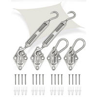 BEFESTIGUNGSSET für Viereck Sonnensegel - Silberfarben, Metall (3/22cm) - Amanka