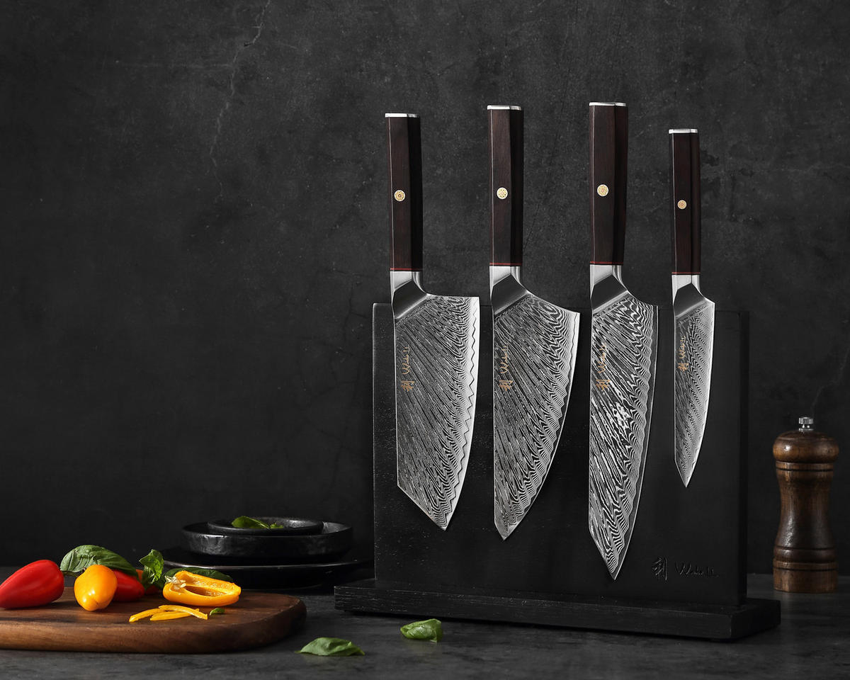 MESSER-SET 5-TEILIG 14–21 cm - Schwarz, Holz/Metall (1/1/1cm) - Wakoli