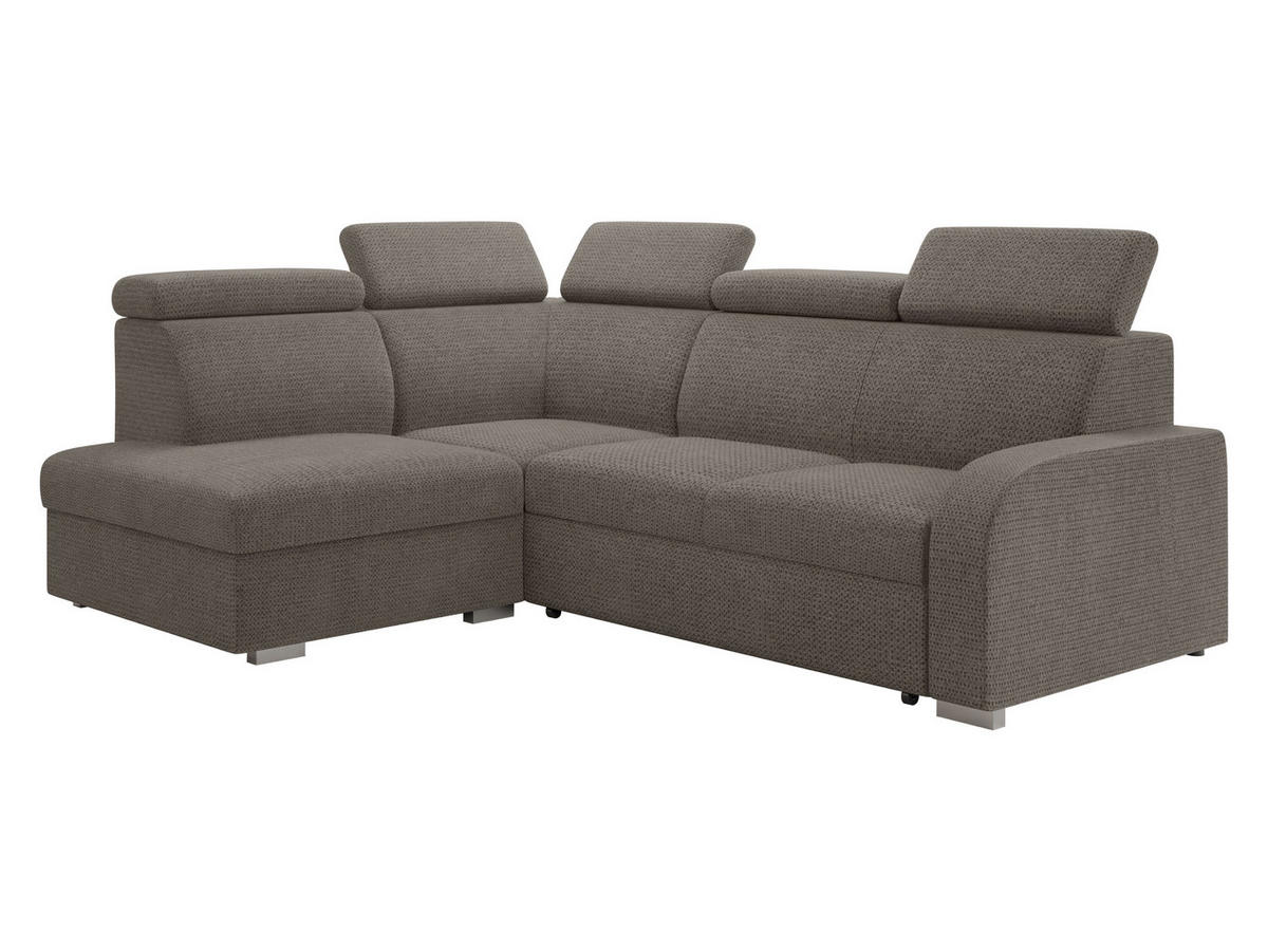 ECKSOFA Oslo 2rRLXp, Seite: Links LXP+R+2R - Hellbraun/Silberfarben, Holz/Textil (250/200cm) - MIRJAN24