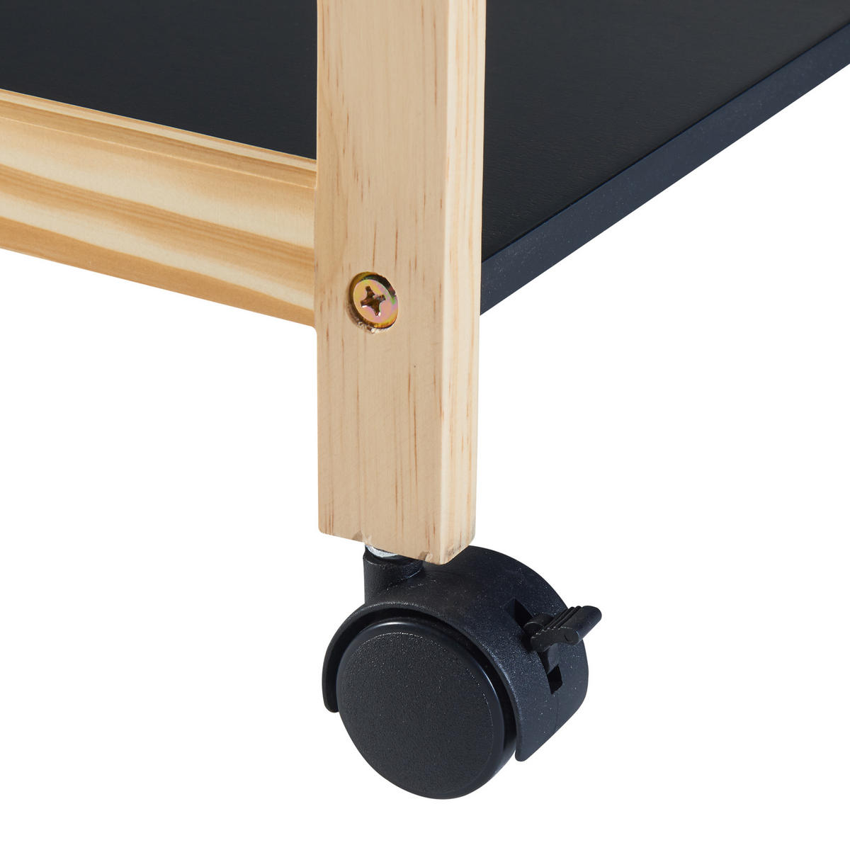 ROLLWAGEN Dønna - Schwarz/Naturfarben, Holzwerkstoff (51/61/36cm) - [en.casa]
