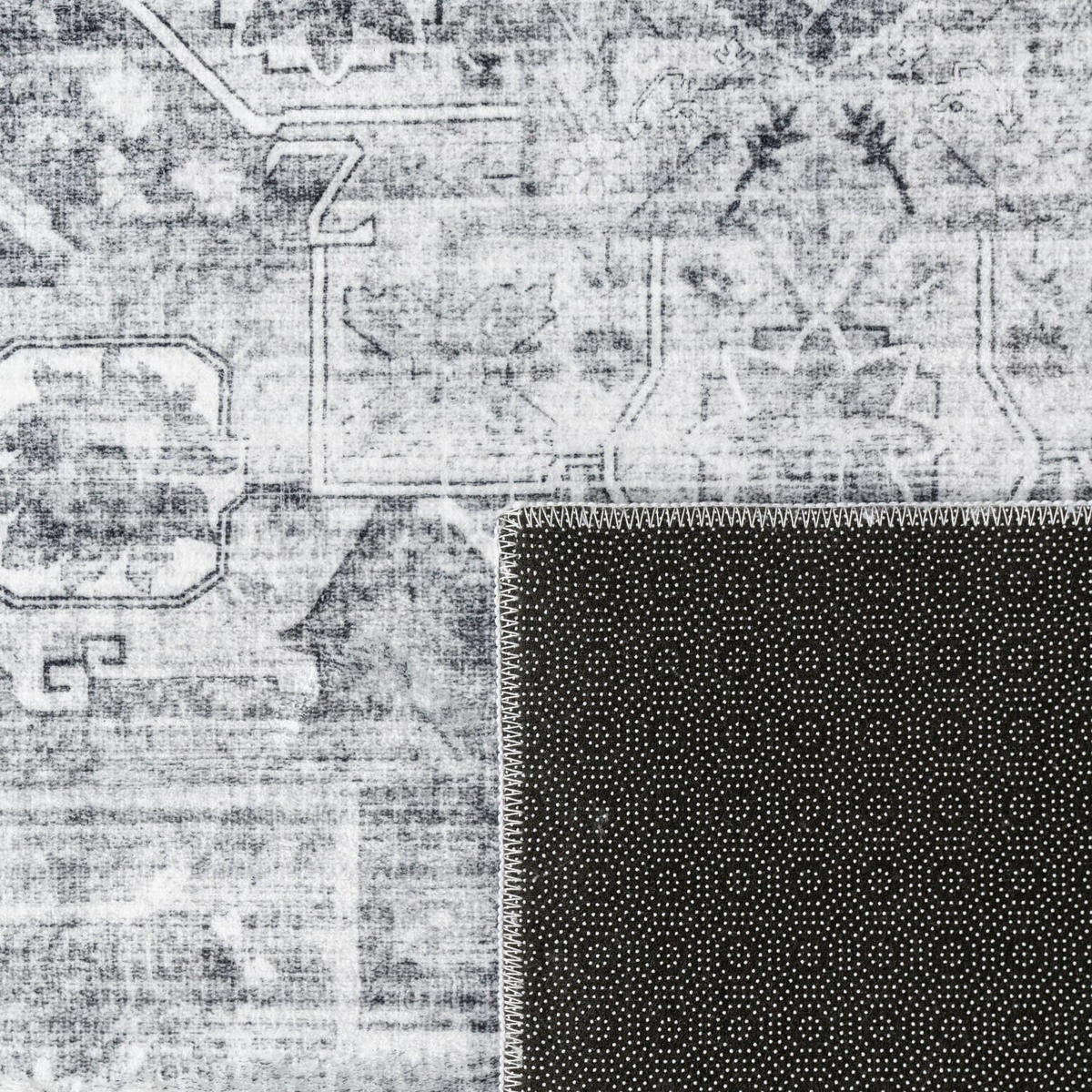 KURZFLORTEPPICH Waschbar, im Vintage-Stil, Grau, 120 x 160 cm - Grau, Textil (160/120cm) - KADIMA DESIGN