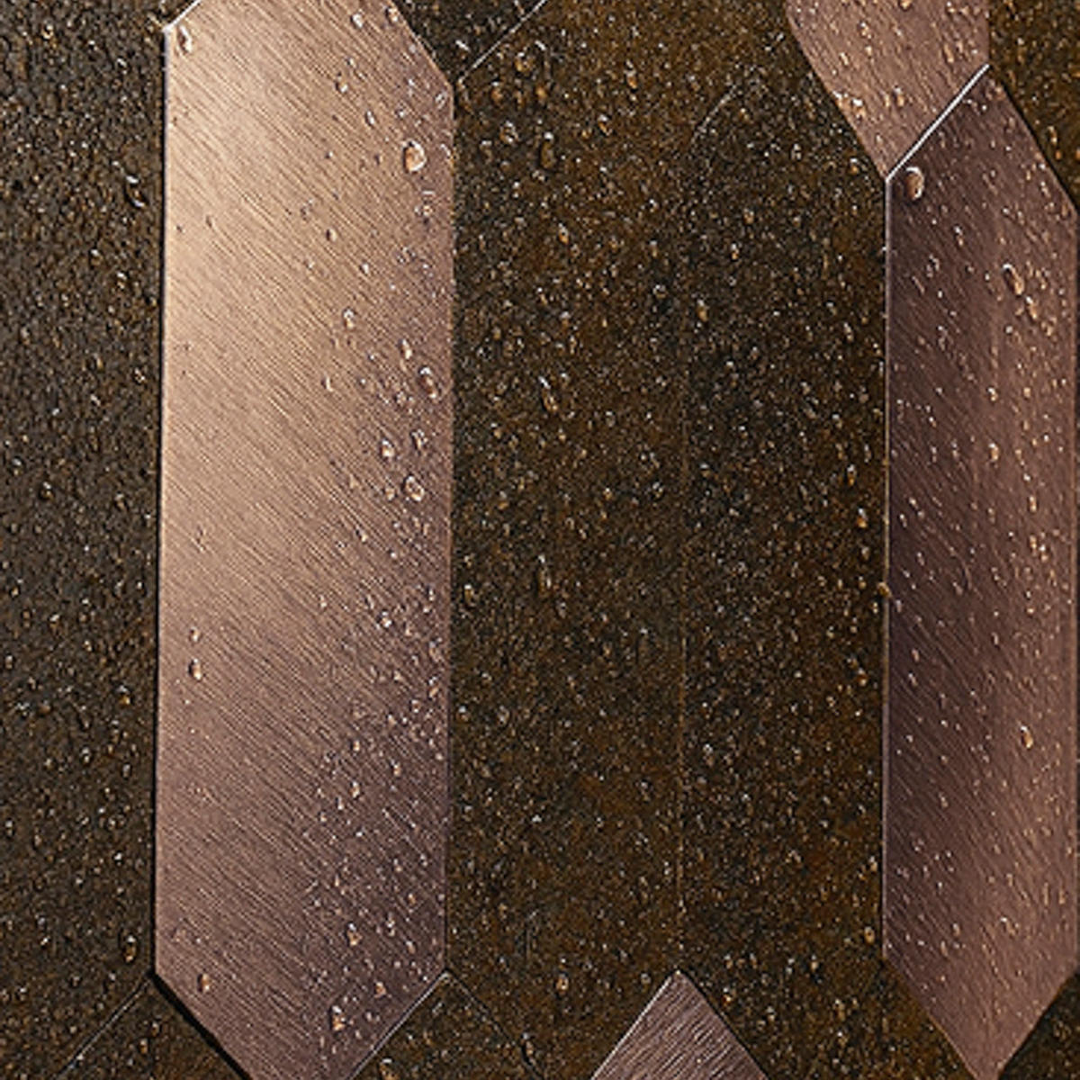 FLIESENAUFKLEBER 1 Stück 30,5 x 30,5 cm Selbstklebende Fliesen - Moro Rame - Roségold/Braun, Kunststoff (30.5/0.4/30.5cm) - Mazovia