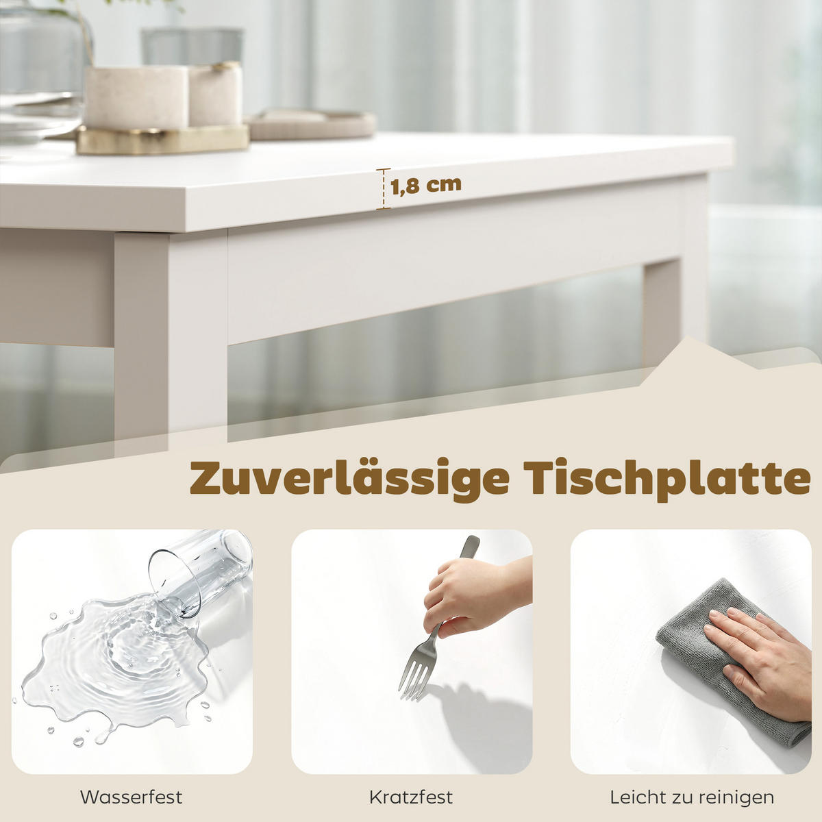 AUSZIEHBARER-ESSTISCH MDF Stahl Weiß - Weiß, Holzwerkstoff/Metall (120/70/74cm) - HOMCOM