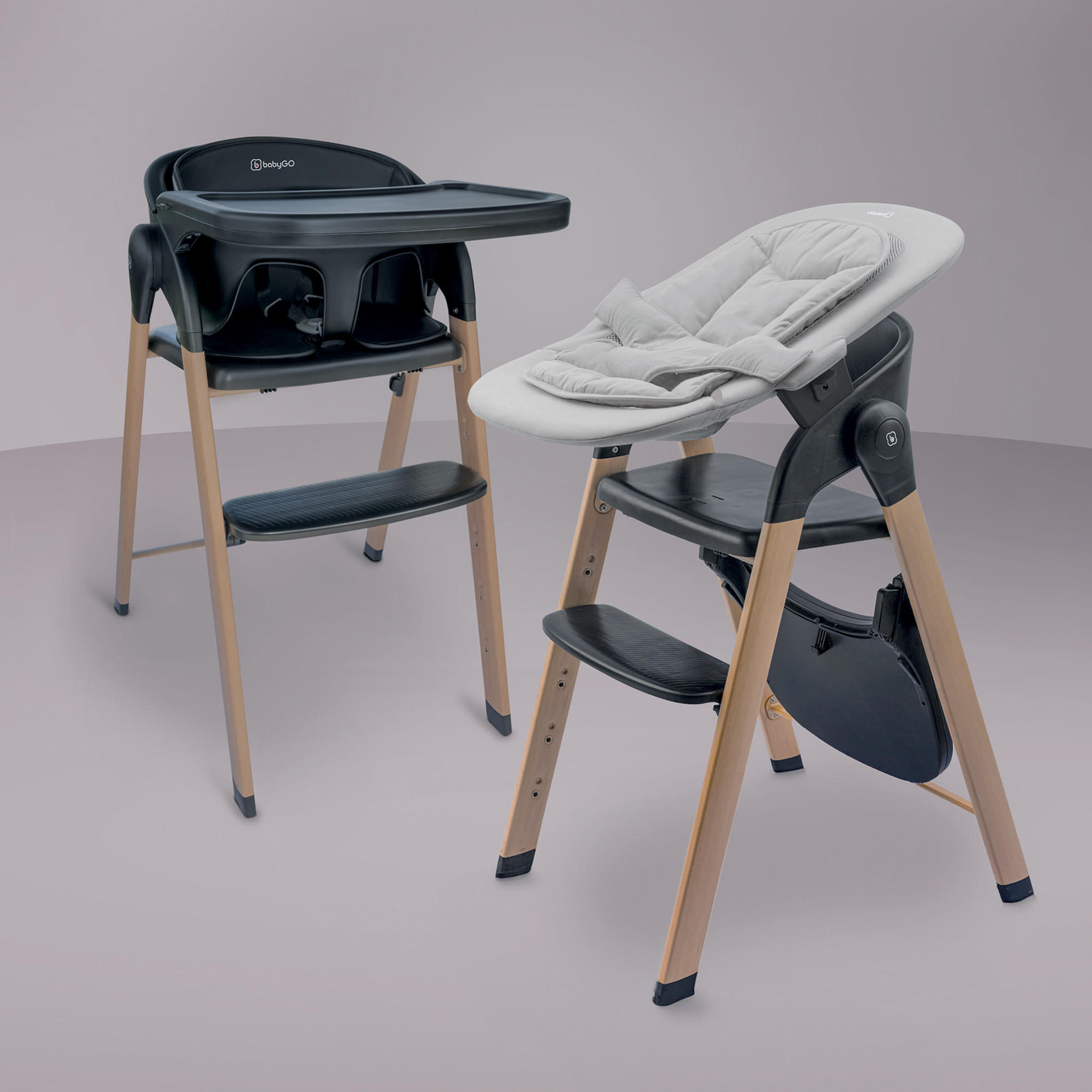 HOCHSTUHL-SET Levels Newborn - Schwarz, Metall (44/88/63cm) - BabyGo