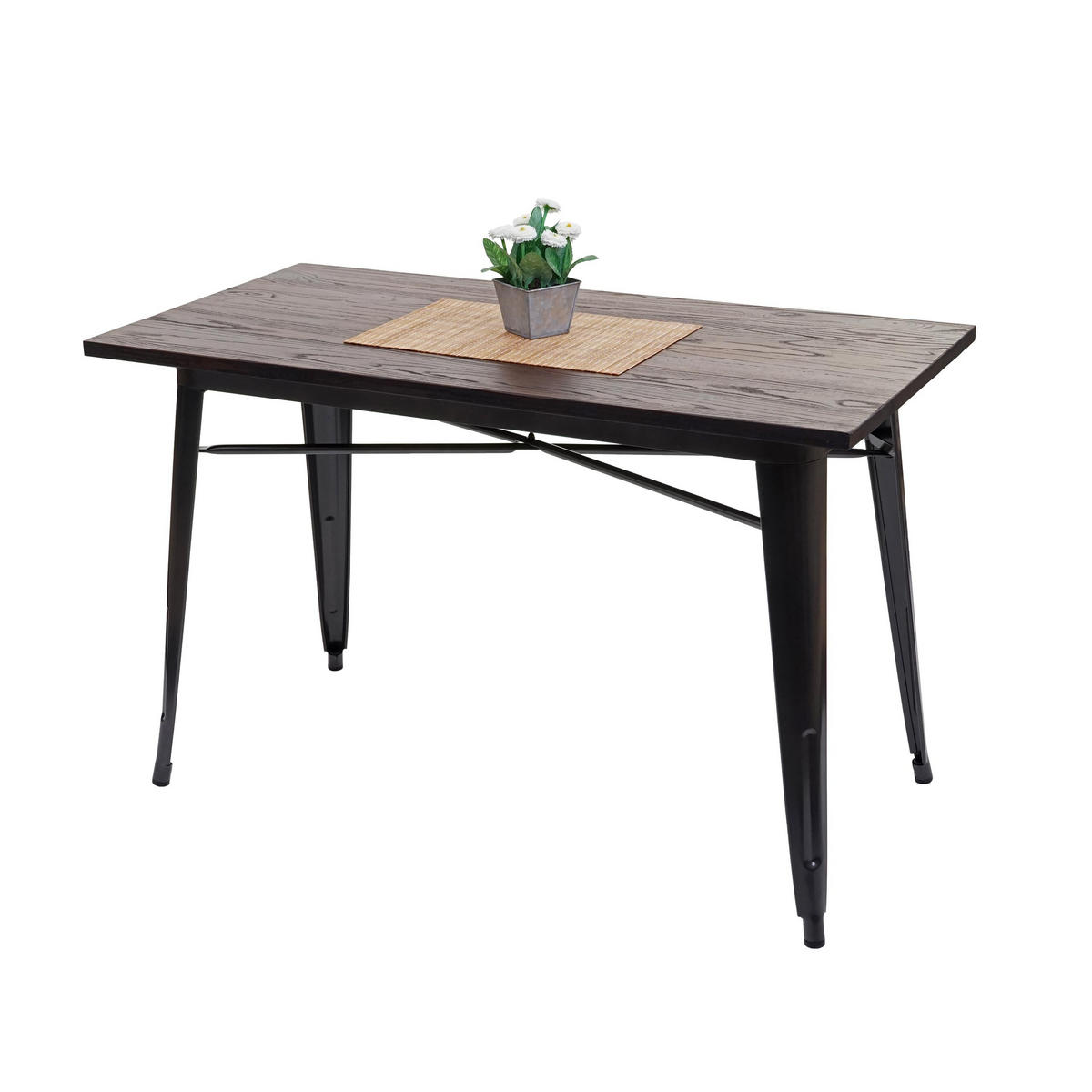 ESSZIMMERTISCH H10A rechteck Dunkelbraun - Dunkelbraun, Metall (60/120/76cm) - MCW