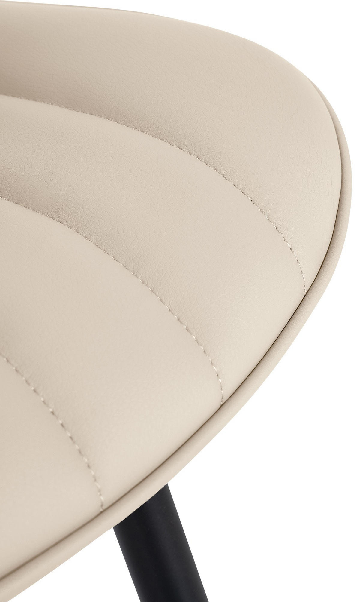 STUHL Lederlook creme - Creme/Schwarz, Textil/Metall (50/81/61cm) - CLP