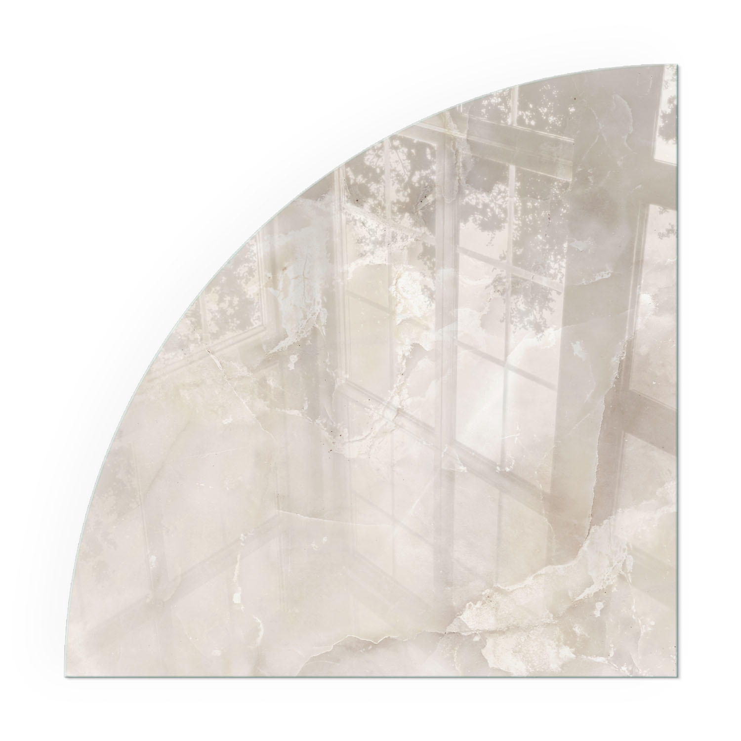 GLASPLATTE für Kamin 100x100 cm - Creme, Glas (100/100/0.4cm) - TULUP