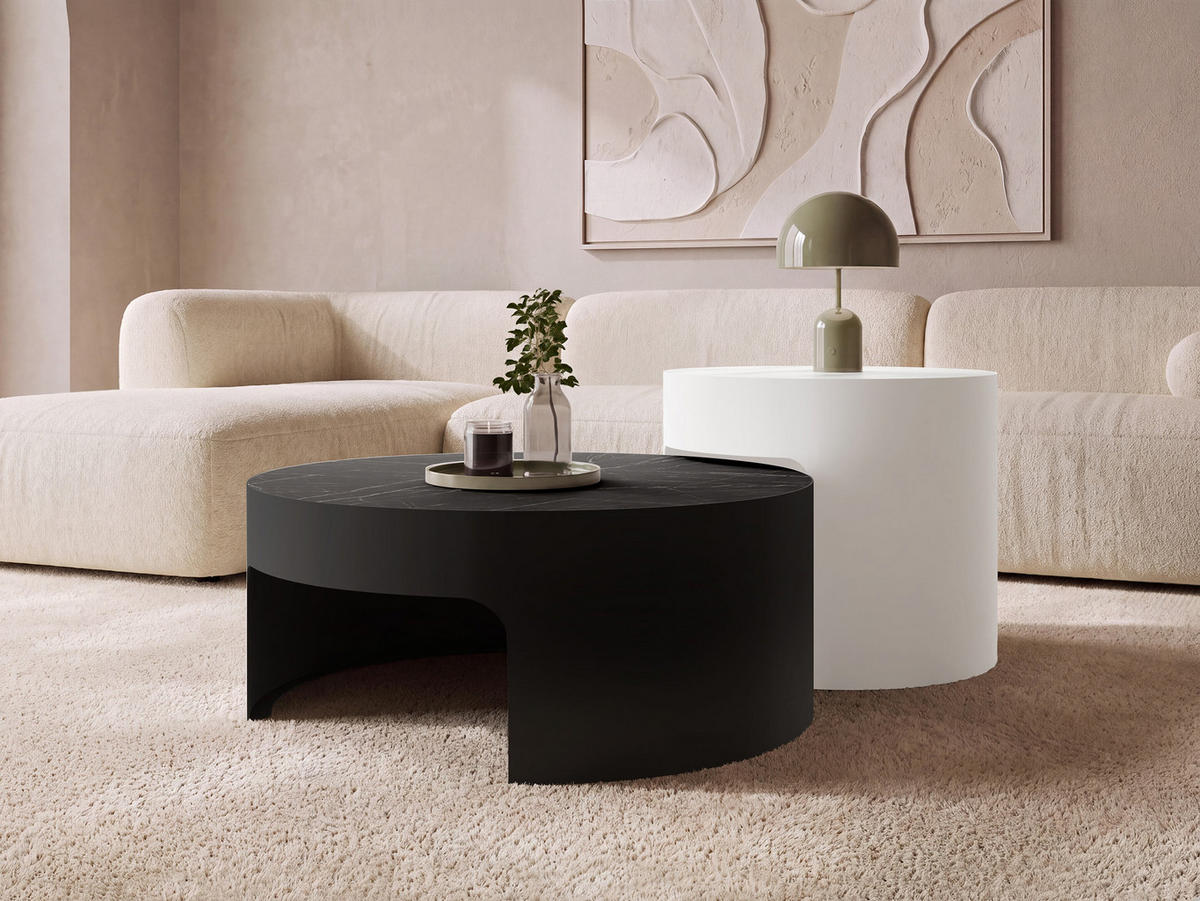COUCHTISCH-SET Vellaro - Anthrazit/Schwarz, Holzwerkstoff/Metall (76/76/32cm) - MIRJAN24