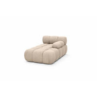 CHAISELONGUE Modular, Veloursstoff Salvador, Beige, Rechts, Selia - Beige/Creme, Holz (95/70/160cm) - Kaiser Möbel