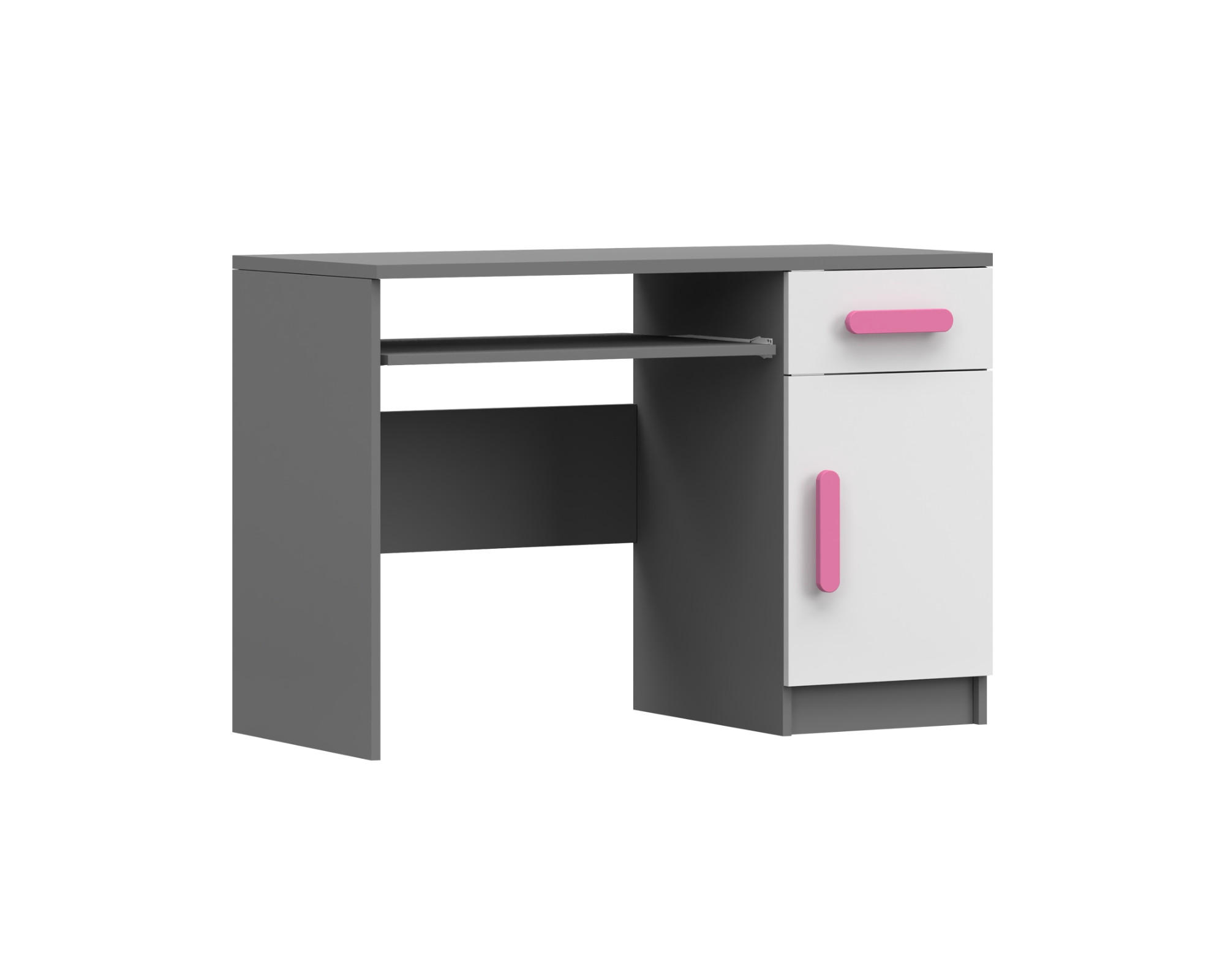 KINDERSCHREIBTISCH INGE 08 110/75/50 cm Weiß+Grau/Rosa - Weiß/Rosa, Holzwerkstoff (110/75/50cm) - Deine Möbel 24