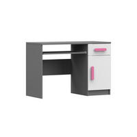 KINDERSCHREIBTISCH INGE 08 110/75/50 cm Weiß+Grau/Rosa - Weiß/Rosa, Holzwerkstoff (110/75/50cm) - Deine Möbel 24