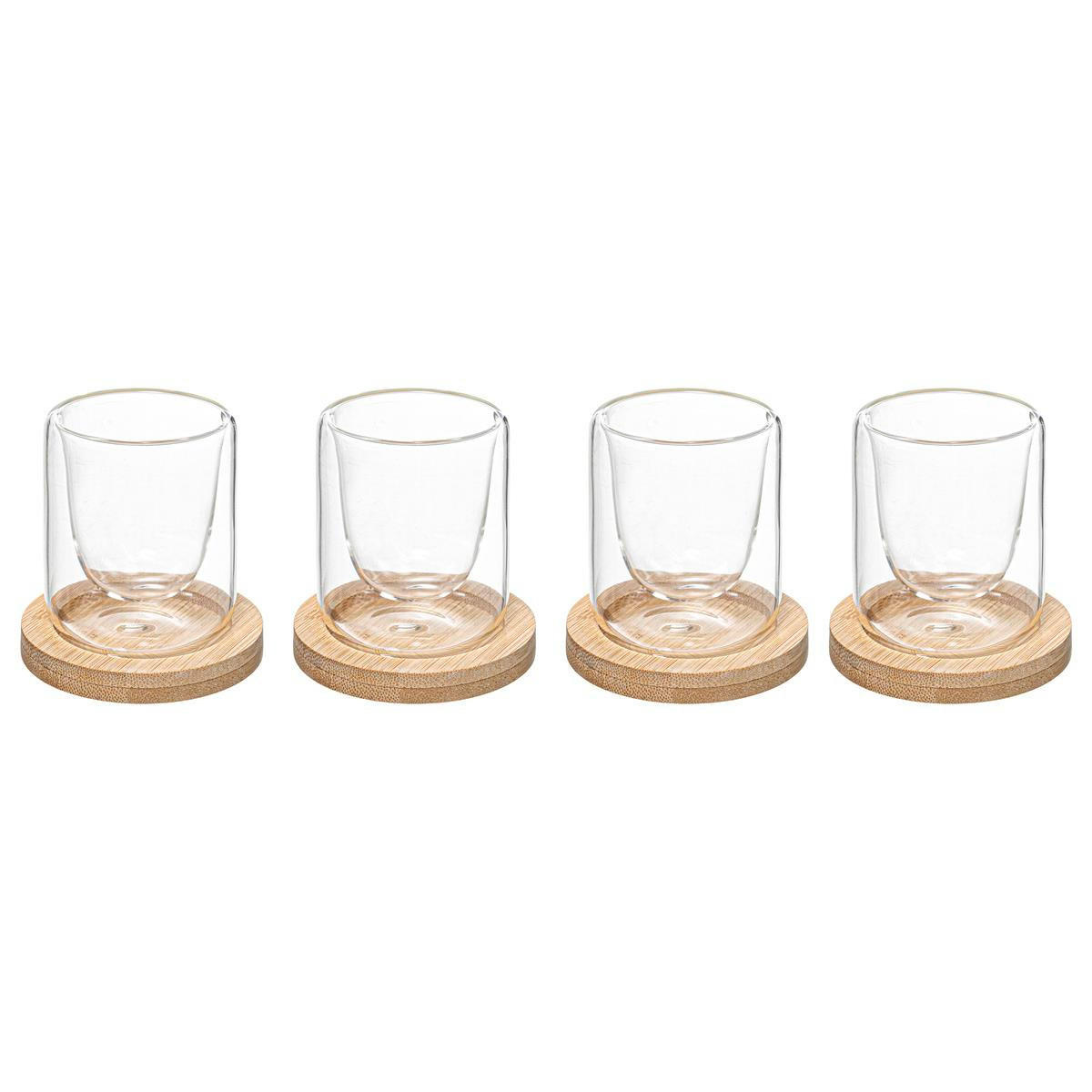 TRINKGLÄSER 4er-Set Braun 7,5/7,5/7,8 cm - Braun, Glas (0.08L) - Secret de Gourmet