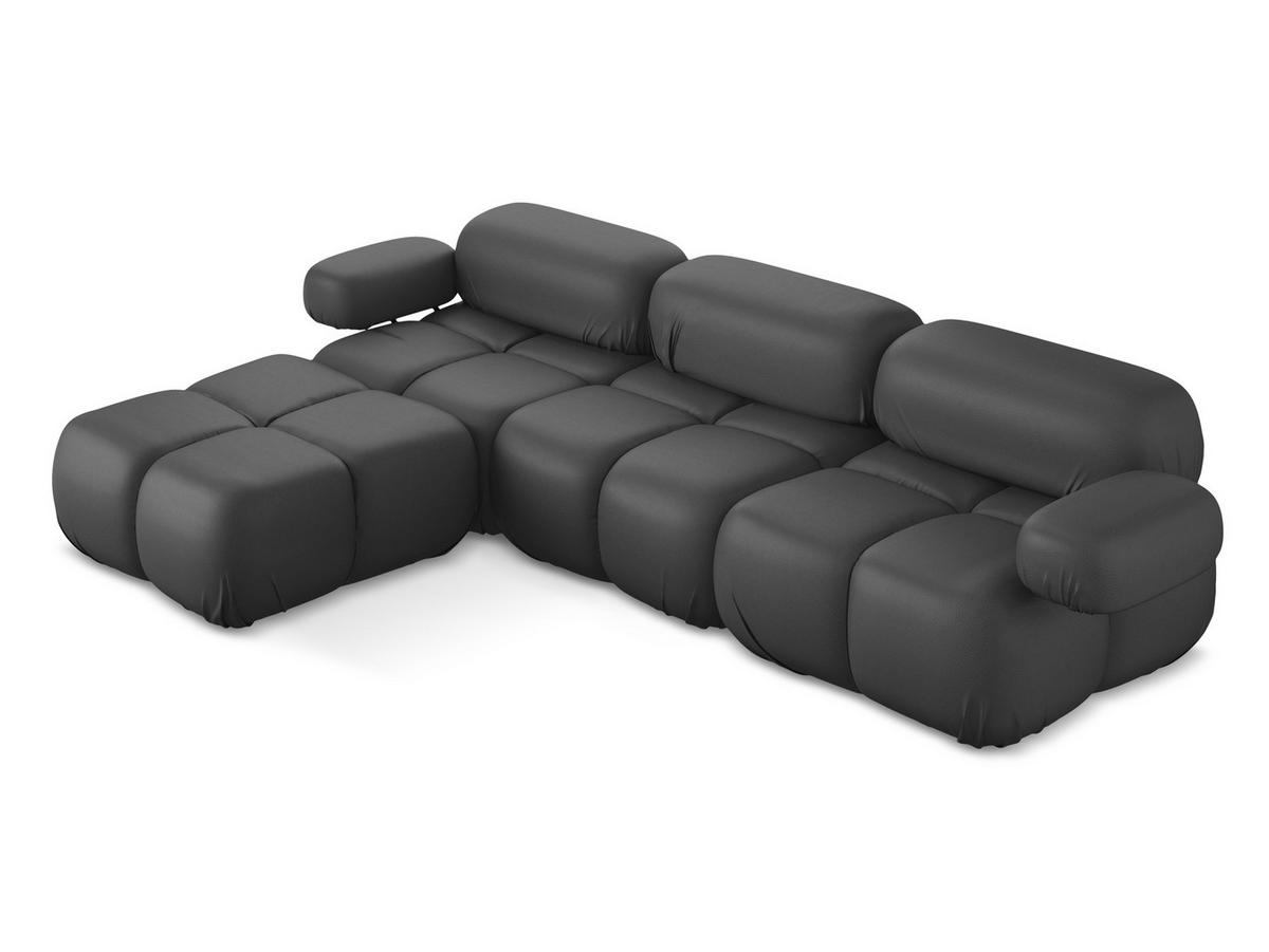ECKSOFA Beidseitig Kunstleder Grau - Beige/Schwarz, Leder/Kunststoff (285/191cm) - Makamii