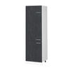 KÜHLUMBAUSCHRANK R-Line Schwarz Beton 60 cm - Schwarz/Weiß, Holzwerkstoff (60/206.8/57.2cm) - Vicco