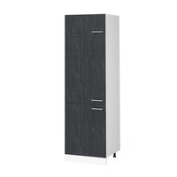 KÜHLUMBAUSCHRANK R-Line Schwarz Beton 60 cm - Schwarz/Weiß, Holzwerkstoff (60/206.8/57.2cm) - Vicco