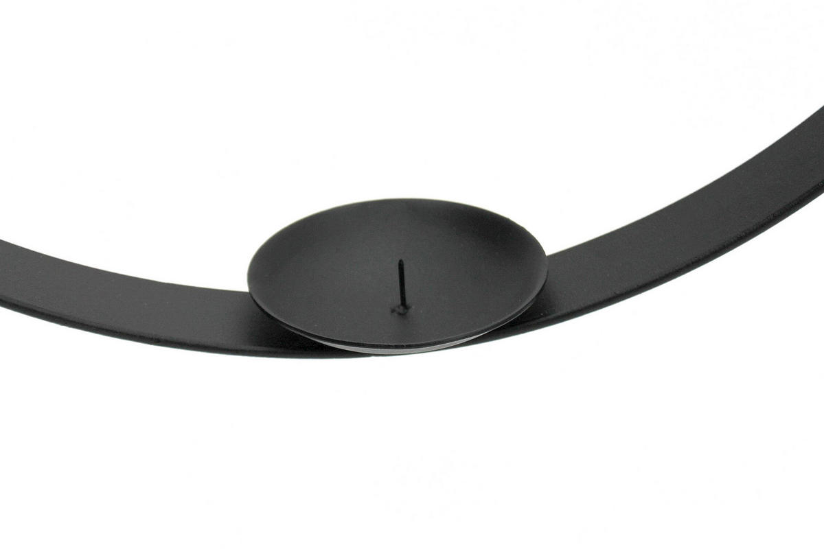 WANDKERZENHALTER rund Metall Schwarz 50 cm - Schwarz, Metall (50/50/4cm) - DanDiBo