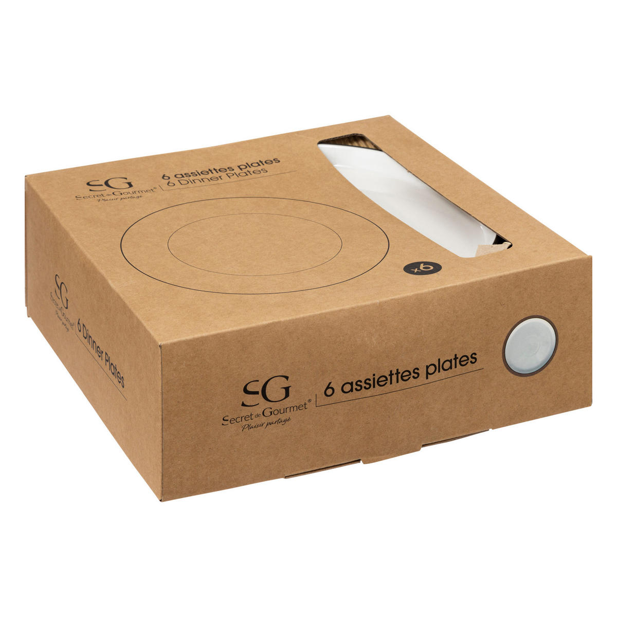 SPEISETELLER mit schwarzem Rand Alix Weiß 27/27/2,5 cm - Weiß, Keramik (27cm) - Secret de Gourmet