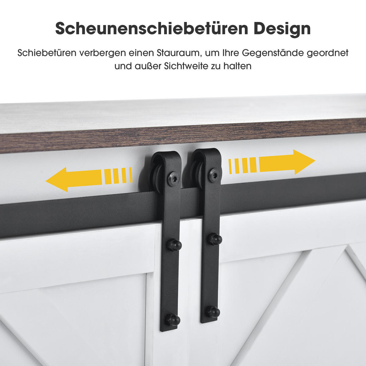 TV-LOWBOARD 150/40/60 cm braun/weiß aus Spanplatte mit Schiebetüren - Weiß, Holzwerkstoff (150/60/40cm) - OKWISH